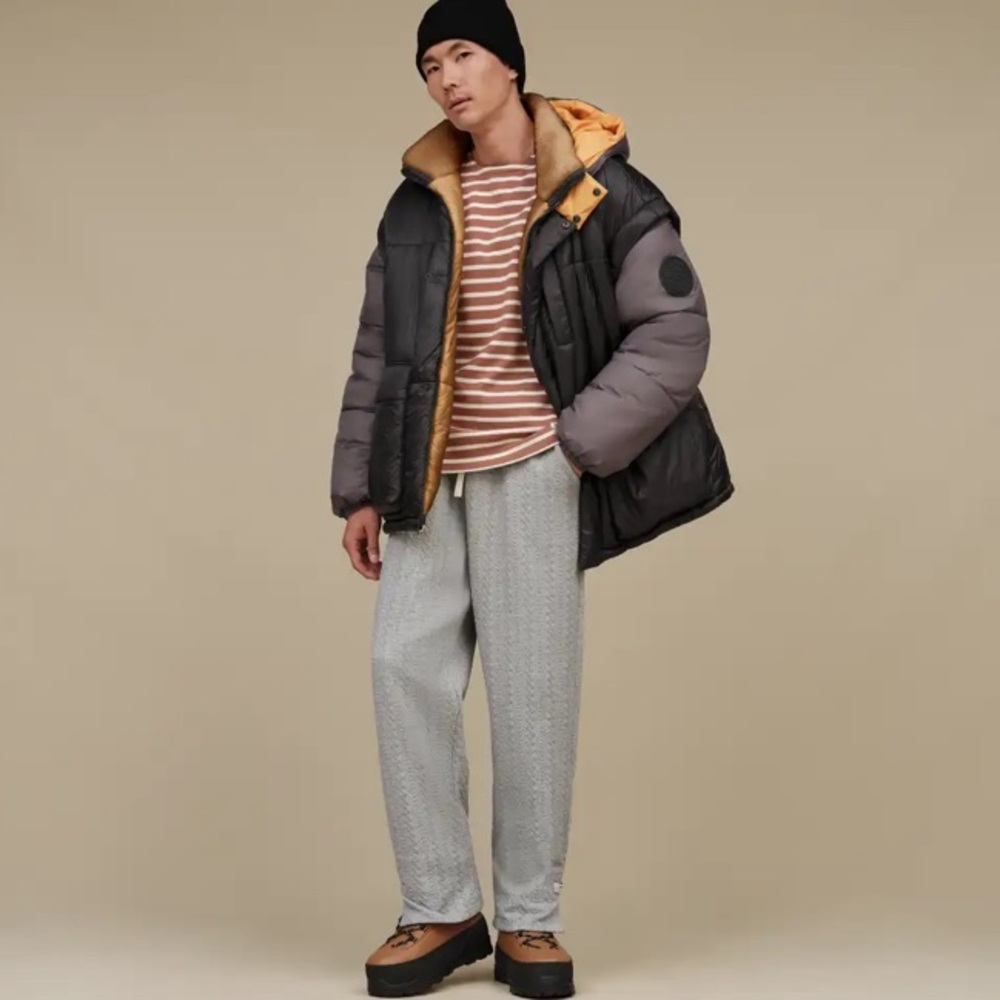 Ugg Kristian Convertable Puffer Coat Black Cream Water Resistant Customizable